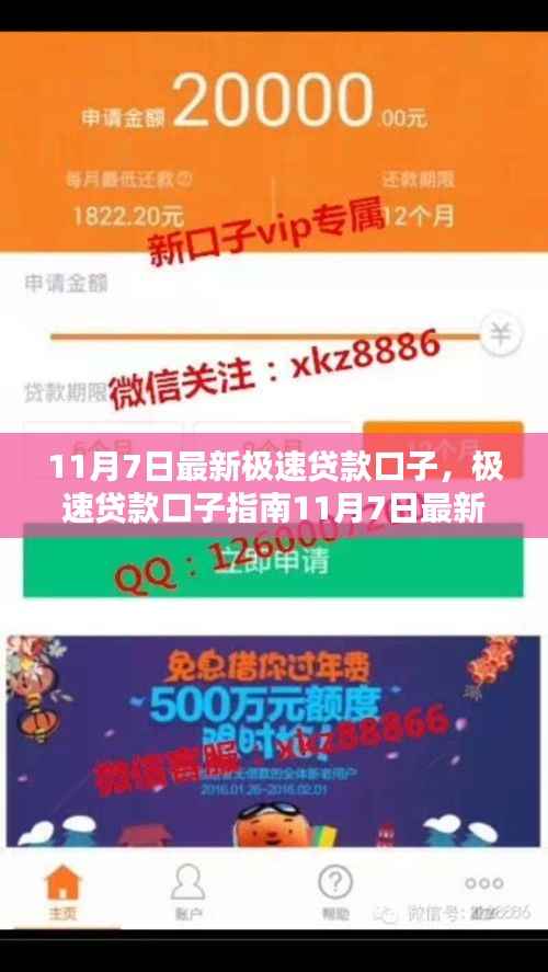 11月7日最新极速贷款口子操作指南,轻松掌握贷款申请全步骤