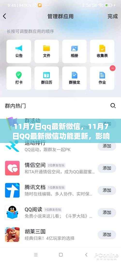 微信新功能更新,探讨QQ微信在11月7日的最新更新及其影响