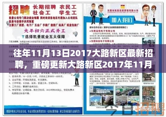 大路新区2017年11月13日盛大招聘盛典,开启职场新篇章,众多岗位等你来挑战!