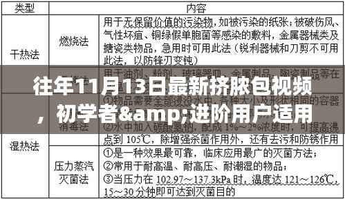 往年11月13日挤脓包视频教程，初学者与进阶用户步骤指南详解