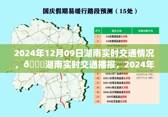 湖南实时交通播报,2024年12月09日路况概览与出行指南