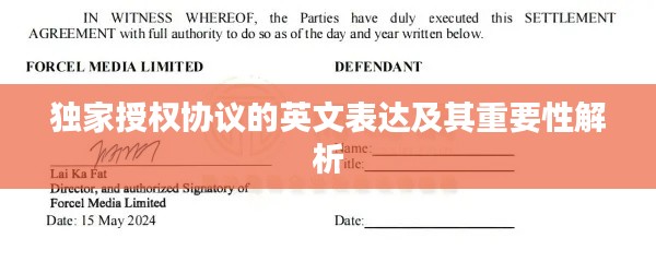 独家授权协议的英文表达及其重要性解析
