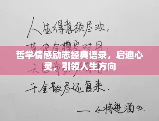 哲学情感励志经典语录,启迪心灵,引领人生方向