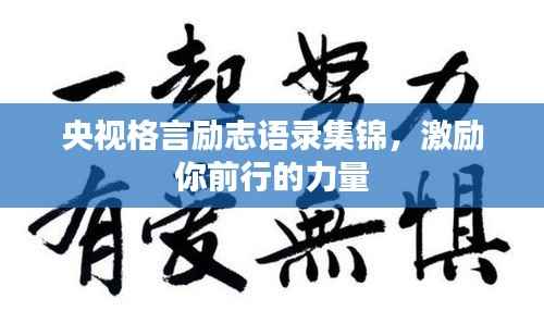 央视格言励志语录集锦,激励你前行的力量