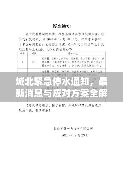 城北紧急停水通知,最新消息与应对方案全解析