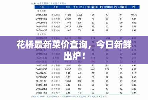 花桥最新菜价查询,今日新鲜出炉!